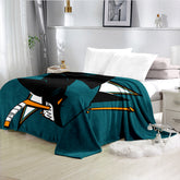 San Jose Sharks Hockey Team Flannel Fleece Throw Blanket